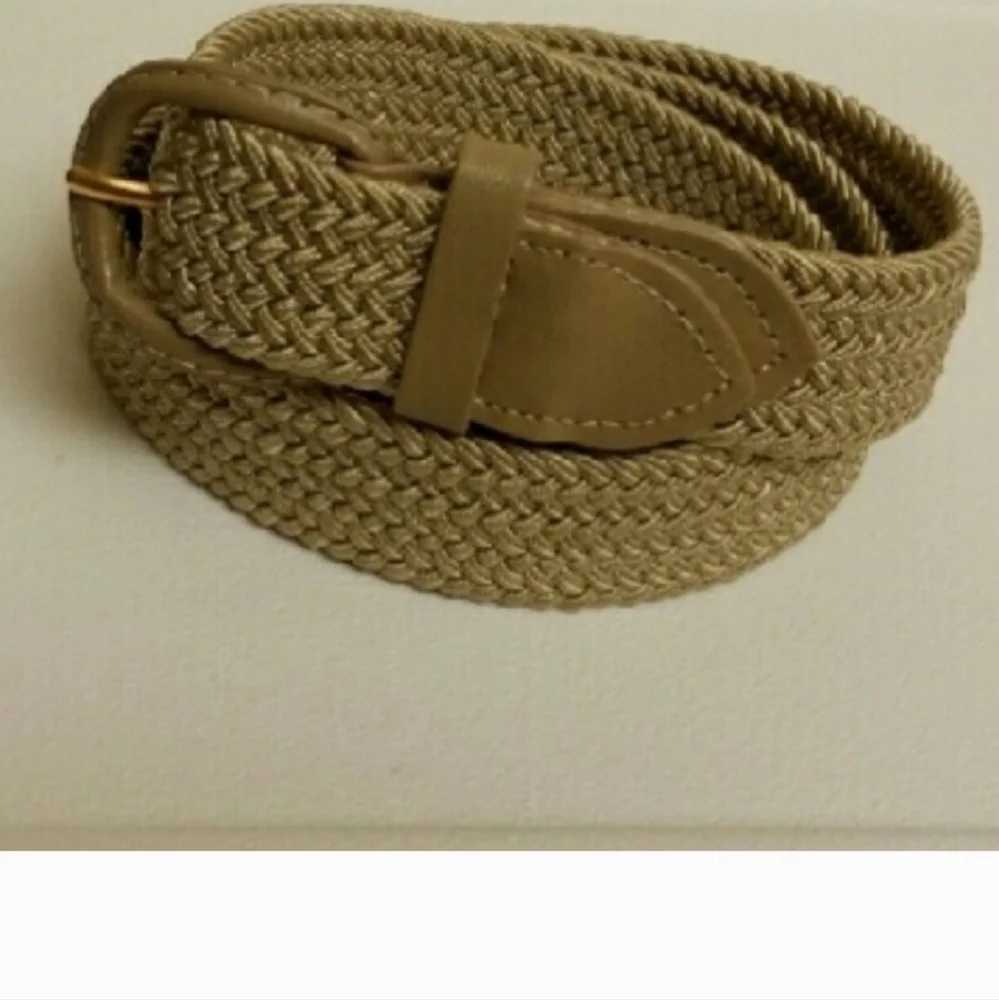 New with tags unisex stretch braided beige belt sizes S & XL